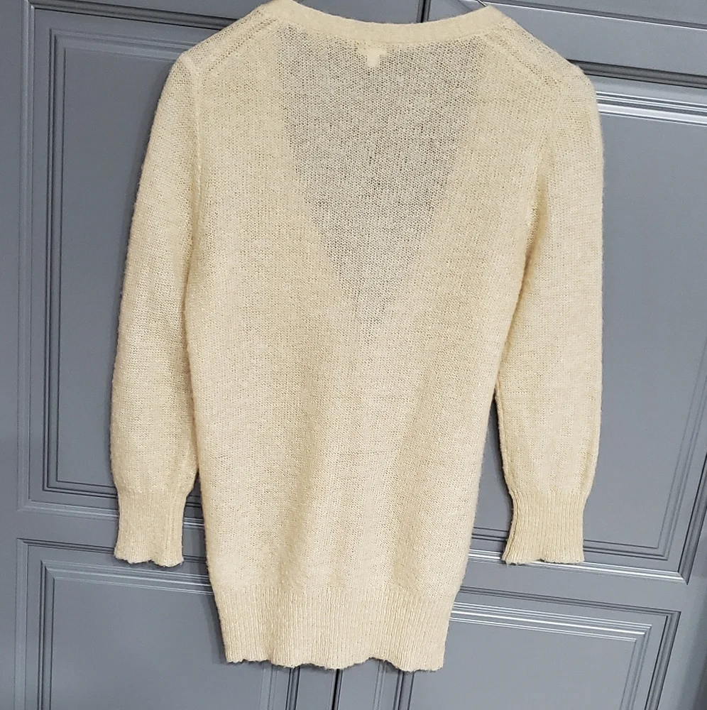 J.CREW  Women's Cream Cardigan Sweater Wool/ Mohair Material Medium⚜️🤎⚜️ - Picture 2 of 6